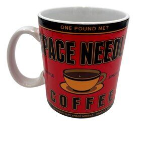 Space Needle Coffee Mug Red Ceramic Seattle Souvenir Retro Design 11 Oz Durable